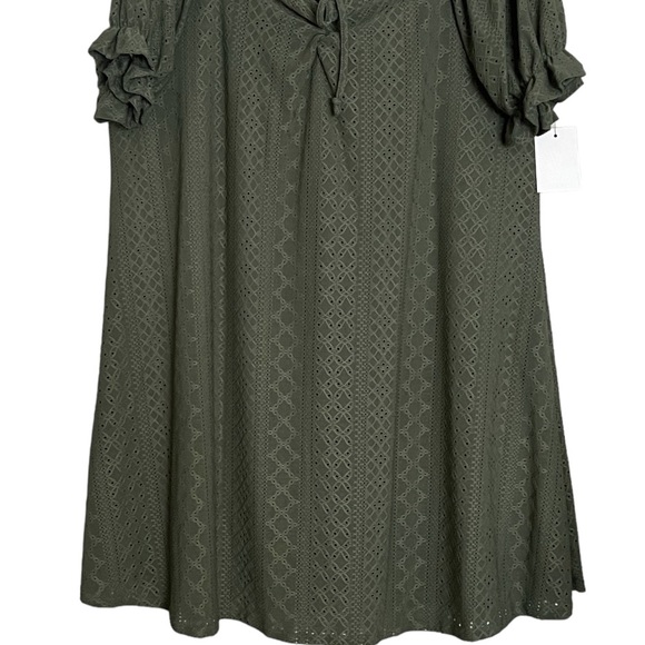 NWT | Vibe | Olive Green Eyelet Dress | Size 2X - Picture 2 of 8